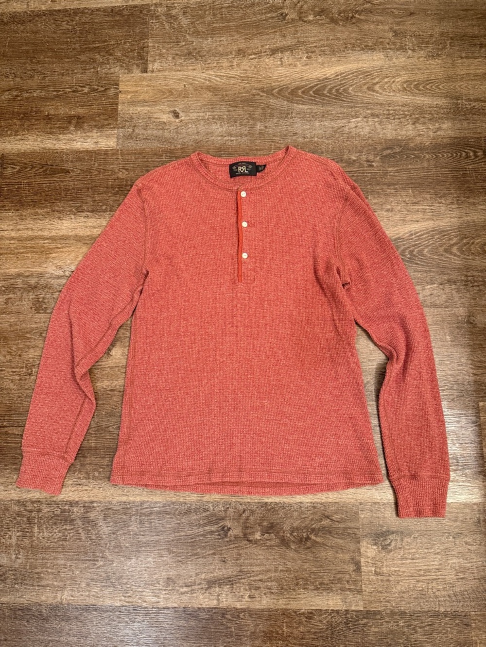 Ralph Lauren Double RL Long-Sleeve Henley in Burnt Orange